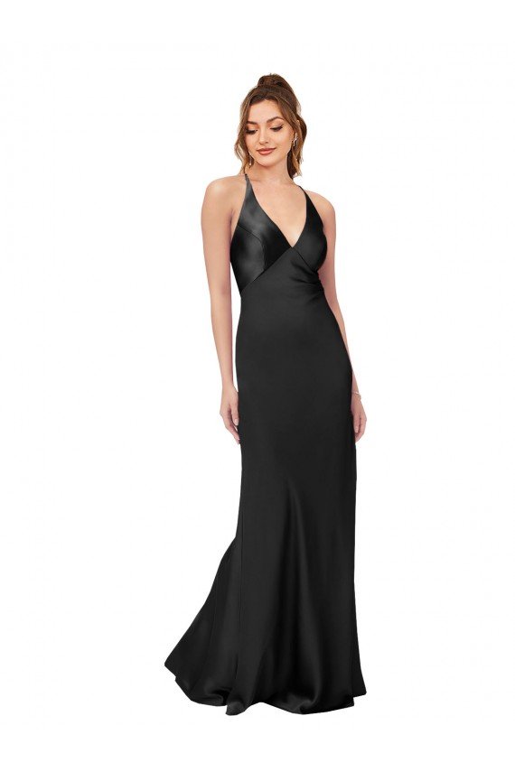Cowl Back V-Neck Formal Silky Satin Bridesmaid Dress / Prom Dress Bristol