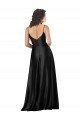 Full Length V-Neckline Formal Silky Satin Bridesmaid Dress / Prom Dress with Full Skirt Bristol