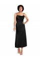 Cowl Neck Formal Tea-Length Short Silky Satin Bridesmaid Dress / Cocktail Prom Dress with Skirt Slit Bristol