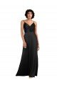 Full Length V-Neckline Formal Silky Satin Bridesmaid Dress / Prom Dress with Spaghetti Straps Bristol