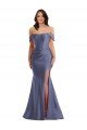 Off the Shoulder Corset Formal Silky Satin Mermaid Bridesmaid Dress / Prom Dress with Side Slit Bristol