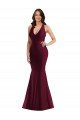 Plunge Neckline Cutout Low Back Formal Silky Satin Mermaid Bridesmaid Dress / Prom Dress Bristol