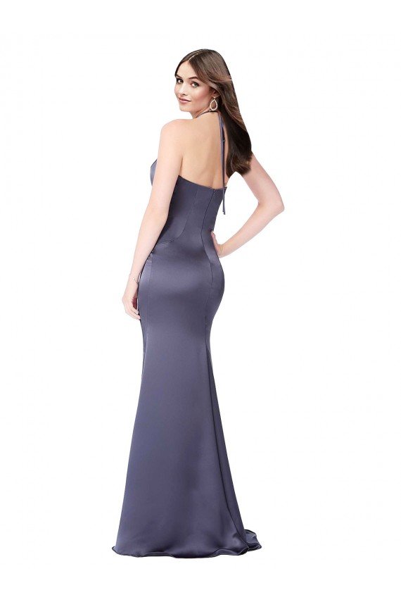 Fit and Flare Formal Silky Satin Bridesmaid Dress / Prom Dress Bristol