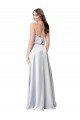 Halter Neck Formal Silky Satin Bridesmaid Dress with Strappy Back Bristol