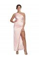 One Shoulder Full Length Long Silky Satin Bridesmaid Dress / Prom Dress with Thigh Split Bristol