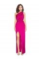 One Shoulder Long Full Length Formal Silky Satin Bridesmaid Dress / Prom Dress with Front Side Split Bristol