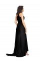 Floor Length One Shoulder Formal Silky Satin Bridesmaid Dress / Prom Dress with Side Slit Bristol
