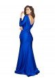 Deep V-Neck Long Sleeves Formal Silky Satin Bridesmaid Dress / Prom Dress Bristol