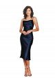 Cocktail Length Sleeveless Spaghetti Straps Cowl Neckline Formal Silky Satin Bridesmaid Dress / Prom Dress Bristol