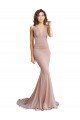 Deep V-Neck Mermaid Low Back Long Formal Spandex Bridesmaid Dress / Prom Dress Bristol