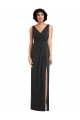 Draped Wrap Formal Maxi Spandex Bridesmaid Dress / Prom Dress with Front Slit Bristol