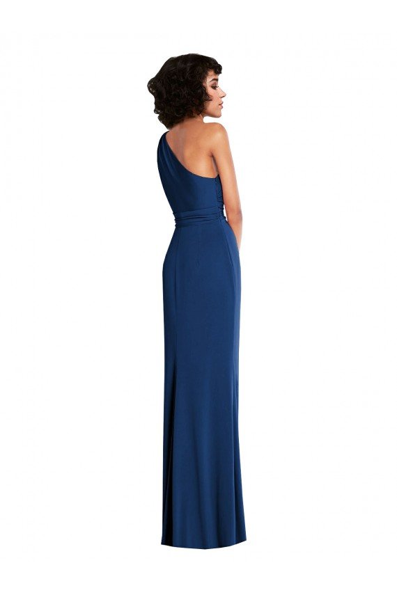 Grecian Inspired One Shoulder Twist Draped Maxi Spandex Bridesmaid Dress / Prom Dress Bristol
