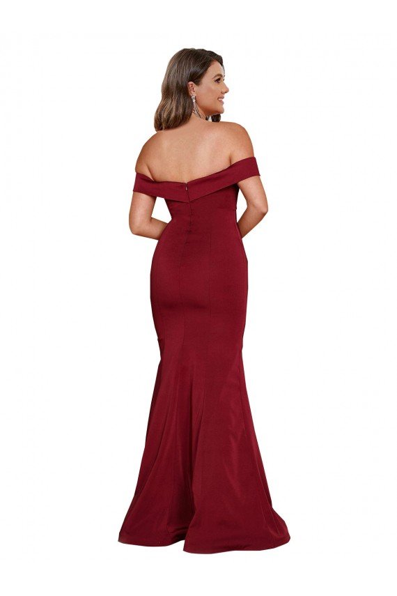 Off Shoulder Sleeves Sweetheart Neckline Long Formal Spandex Bridesmaid Dress / Prom Dress Bristol