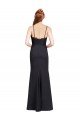 Long Chiffon Bridesmaid Dress / Prom Dress with Lace Bodice and Curved V-Neckline Bristol