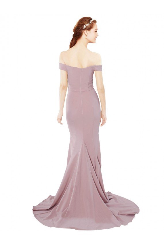 Off the Shoulder Mermaid Long Sweep Train Bridesmaid Dress / Prom Dress Bristol