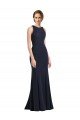 High Neck Sheath Long Crepe Bridesmaid Dress / Prom Dress Bristol