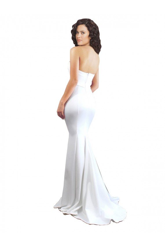 Sweetheart Strapless High Neck Long Formal Crepe Bridesmaid Dress / Prom Dress Bristol