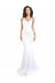 Fishtail Shape Spaghetti Straps Open Back Formal Crepe Bridesmaid Dress / Prom Dress with Ruffles Bristol