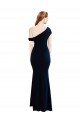Draped Off the Shoulder Fitted Formal Crepe Bridesmaid Dress / Prom Dress Bristol