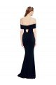 Off the Shoulder Fitted Formal Crepe Bridesmaid Dress / Prom Dress with Back Cut Out Bristol