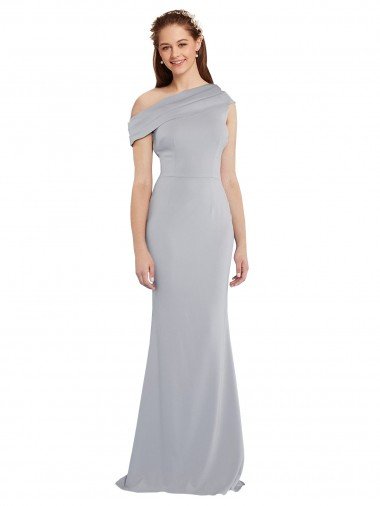 Off the Shoulder Asymmetrical Mermaid Formal Crepe Bridesmaid Dress / Prom Dress Bristol