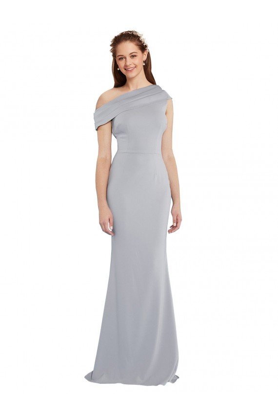 Off the Shoulder Asymmetrical Mermaid Formal Crepe Bridesmaid Dress / Prom Dress Bristol