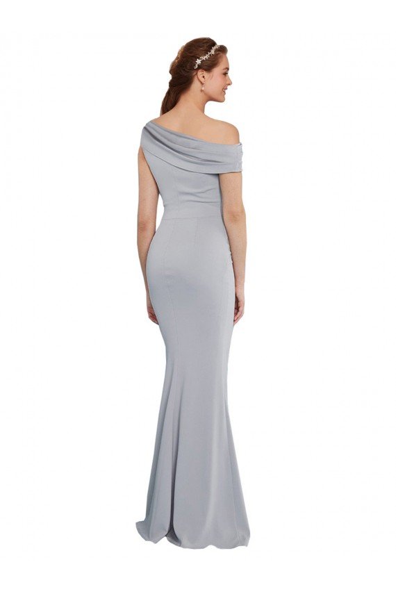 Off the Shoulder Asymmetrical Mermaid Formal Crepe Bridesmaid Dress / Prom Dress Bristol