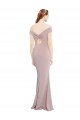 Knotted Off the Shoulder Formal Crepe Bridesmaid Dress / Prom Dress with Cut-Out Back Bristol