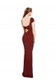 Cap Sleelves Mermaid Formal Crepe Bridesmaid Dress / Prom Dress Keyhole Back Bristol