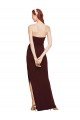 Twisted Strapless Keyhole Long Formal Crepe Bridesmaid Dress / Prom Dress with Slit Bristol