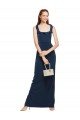Scoop Neck with Ruffles Long Formal Crepe Bridesmaid Dress / Prom Dress with Back Slit Bristol