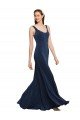 Fit and Flare Long Formal Crepe Bridesmaid Dress / Prom Dress with Round Neck Bristol