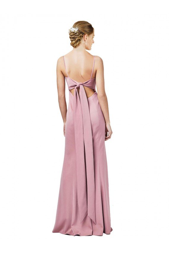 Fit and Flare Slim Formal Crepe Bridesmaid Dress / Prom Dress with Cutout Back Bristol