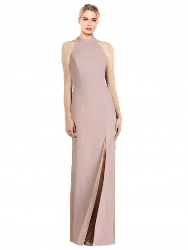 High Neck Cutout Halter Trumpet Bridesmaid Dress Bristol