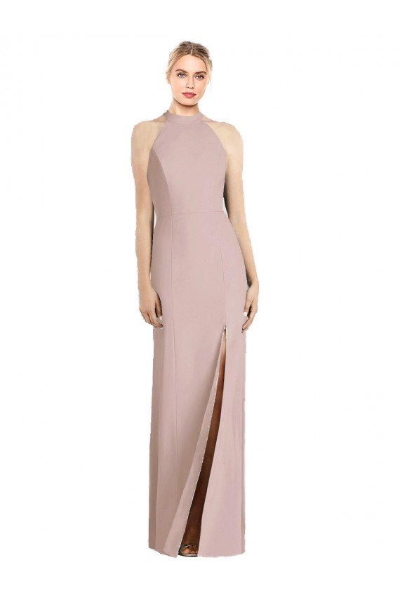 High Neck Cutout Halter Trumpet Bridesmaid Dress Bristol
