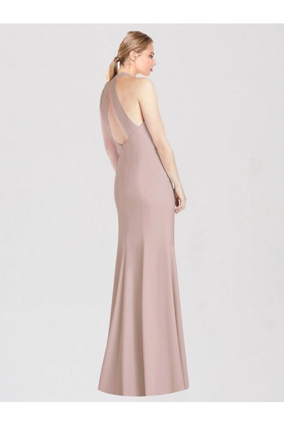 High Neck Cutout Halter Trumpet Bridesmaid Dress Bristol