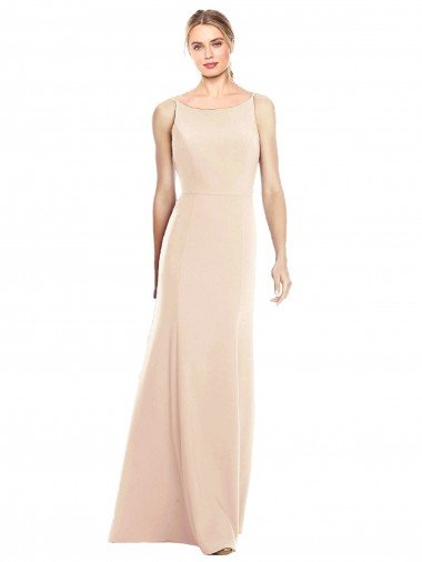 V-Spaghetti Strap Open Back Bateau Neck Trumpet Bridesmaid Dress / Prom Dress Bristol
