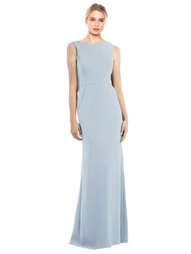 Draped Backless Crepe Bridesmaid Dress / Prom Dress with Pockets Bristol