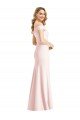 Off the Shoulder Notch Trumpet Formal Crepe Bridesmaid Dress / Prom Dress with Front Slit Bristol