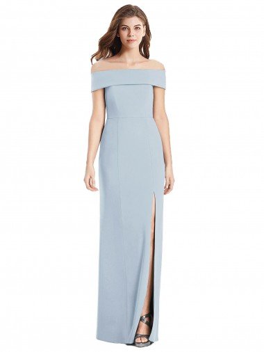 Cuffed Off the Shoulder Long Trumpet Bridesmaid Dress / Prom Dress Bristol