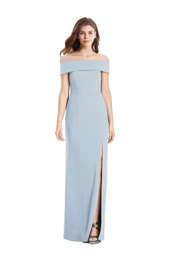Cuffed Off the Shoulder Long Trumpet Bridesmaid Dress / Prom Dress Bristol