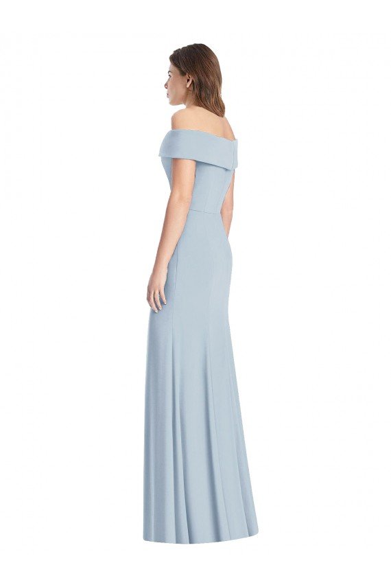Cuffed Off the Shoulder Long Trumpet Bridesmaid Dress / Prom Dress Bristol