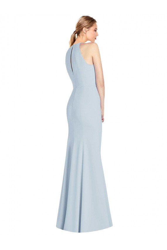 Full Length Sleeveless Halter Bridesmaid Dress / Prom Dress with Keyhole Back Bristol