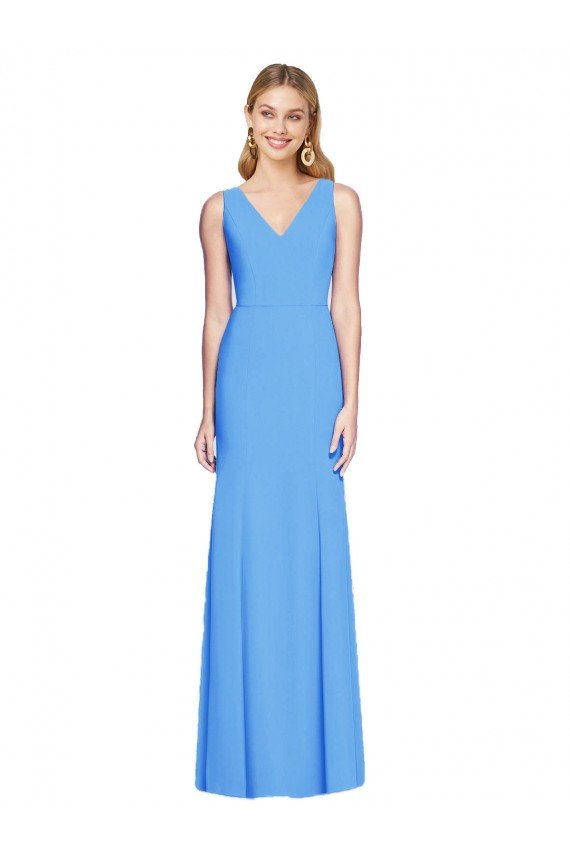Flattering Trumpet Long Sleeveless Bridesmaid Dress / Prom Dress with Open Back Bristol