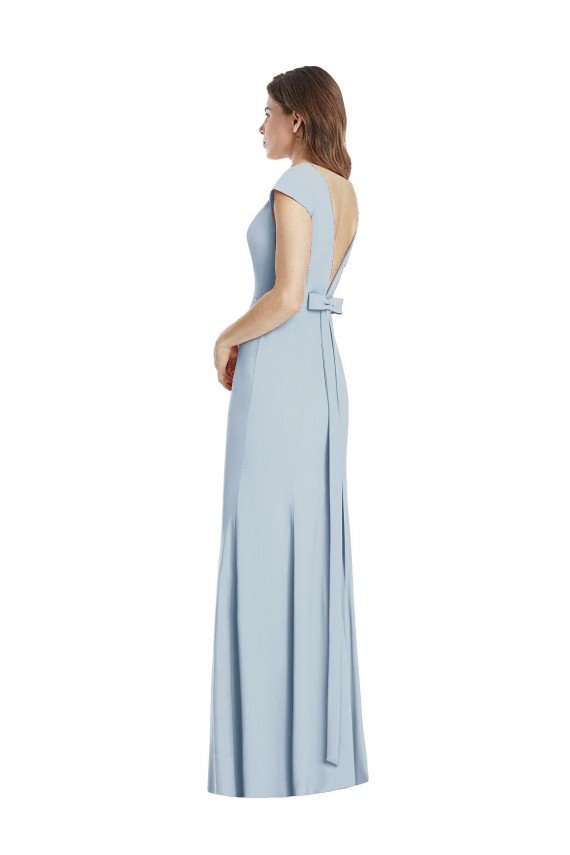 Bateau Neck Cap Sleeves Open Back Trumpet Bridesmaid Dress / Prom Dress Bristol