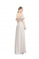 Double Ruffle Flounce Sleeves Formal Crepe Bridesmaid Dress / Prom Dress with Slit Bristol