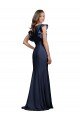 Sleeveless Crepe Bridesmaid Dress / Prom Dress with Cascading Ruffle and Keyhole Back Bristol