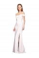 Criss Cross Off the Shoulder Formal Crepe Bridesmaid Dress / Prom Dress with Side Slit Bristol