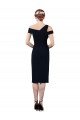Draped Cross Shoulder Stretch Formal Crepe Cocktail Dress / Homecoming Dress Bristol