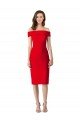 Off the Shoulder Square Neck Cocktail Length Bridesmaid Dress / Prom Homecoming Dress Bristol